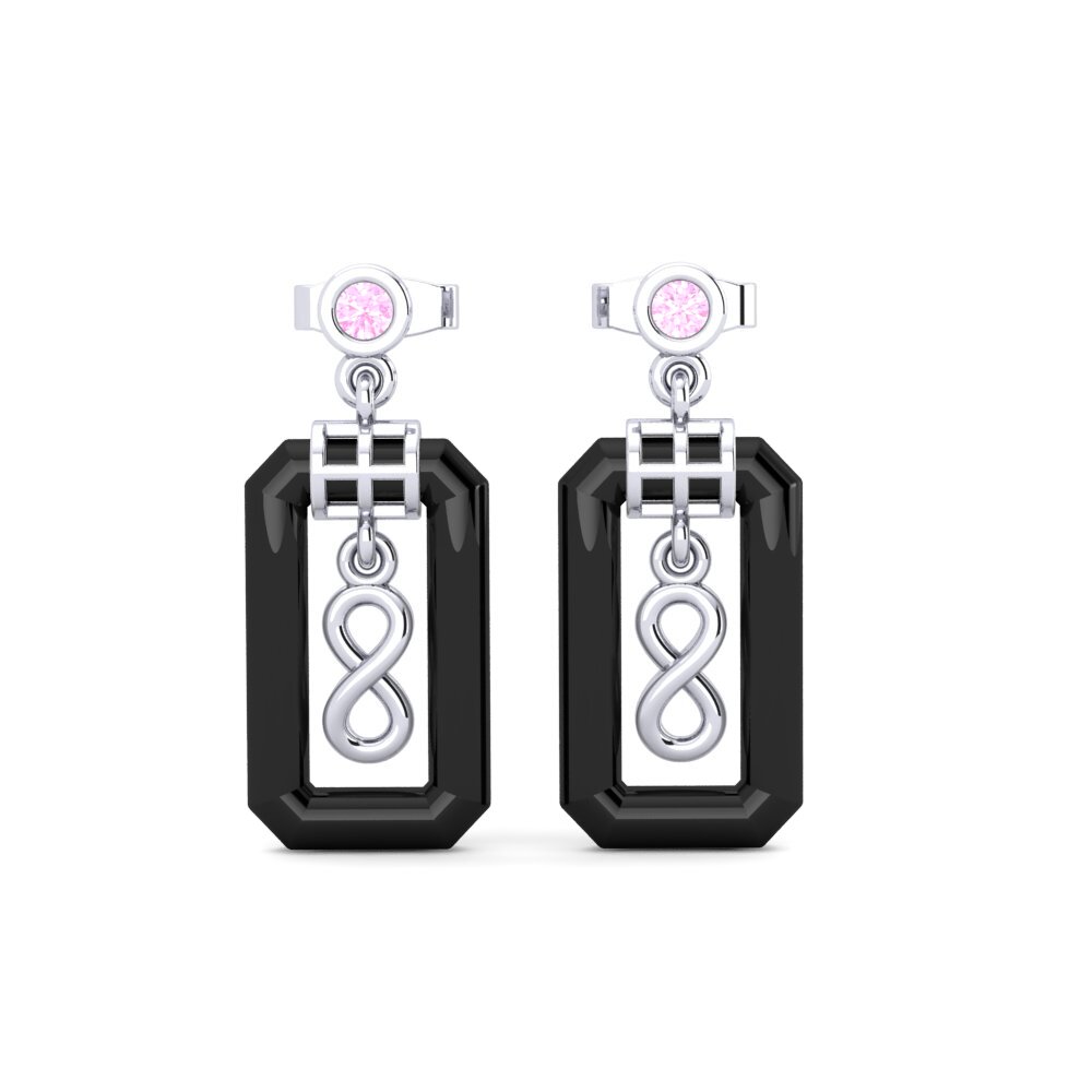 18ct White Gold Pink Sapphire Women's Earring Herb