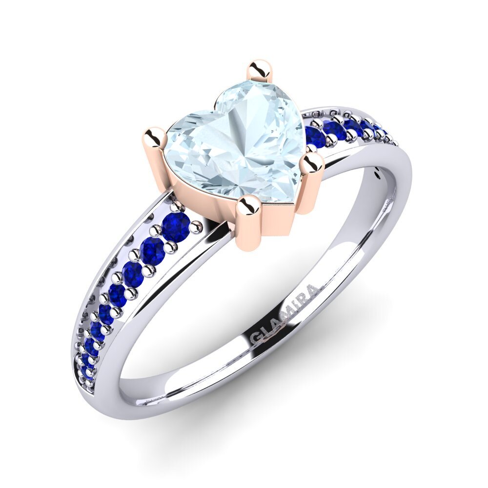 18ct White & Rose Gold Engagement Ring Herlane