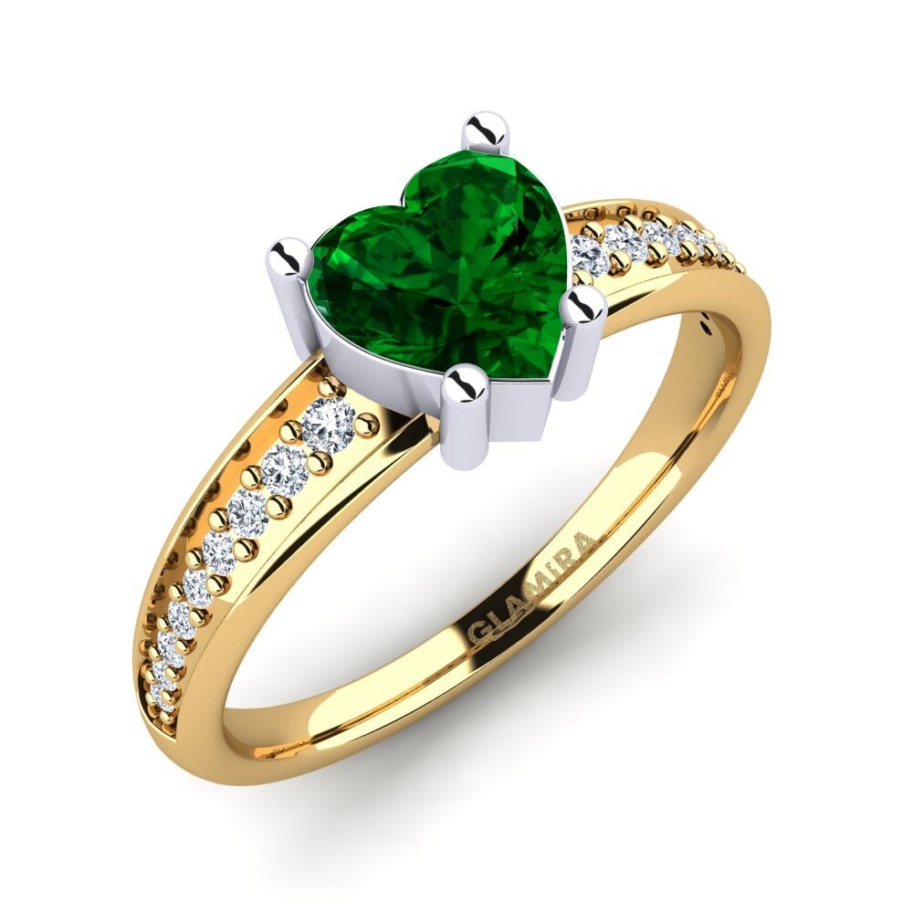 Heart Green Zirconia Engagement Ring Herlane
