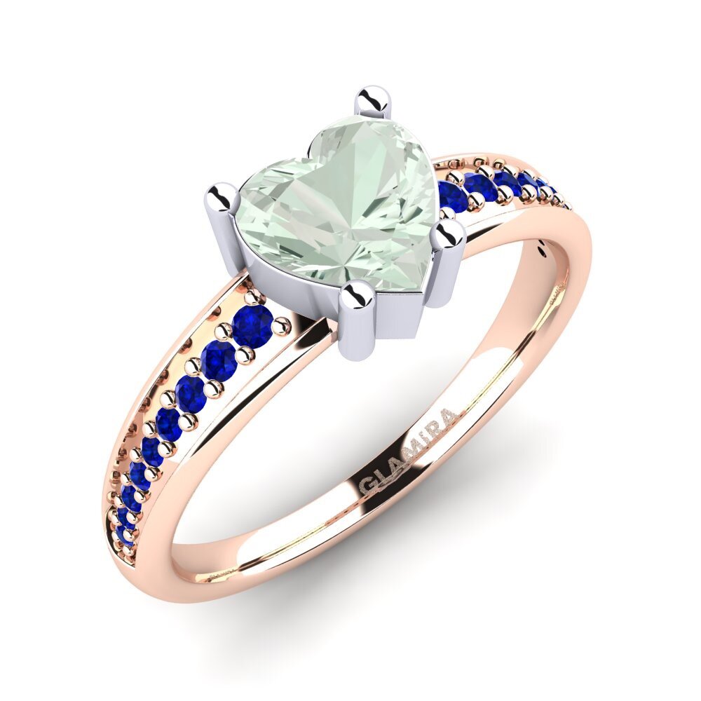 14k Oro Rosa & Blanco Anillo de compromiso Herlane