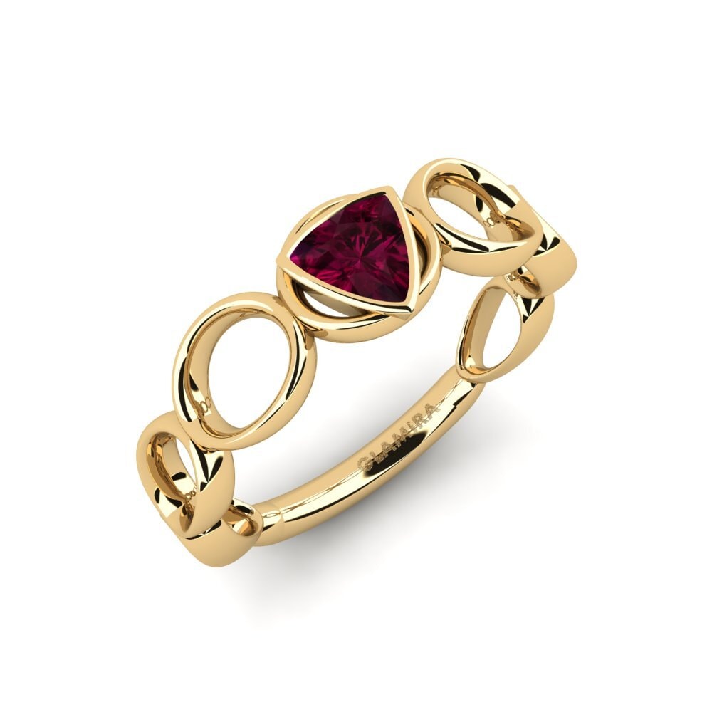 Trillón Granate Rhodolite Anillo de compromiso Heryuwek