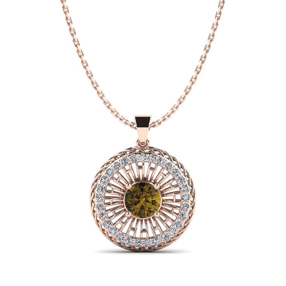 Round Brown Zircon Women's Pendant Hester