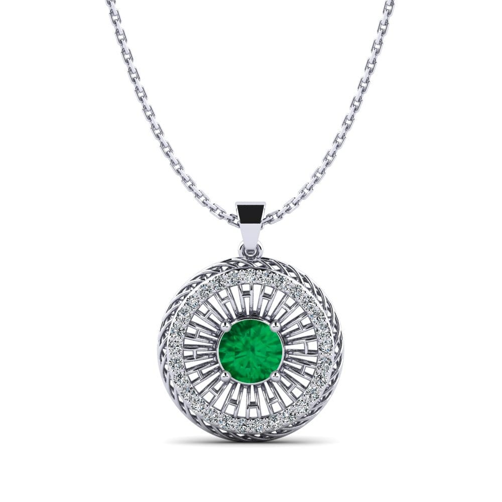 White Silver Emerald (Lab Created) Women's Pendant Hester