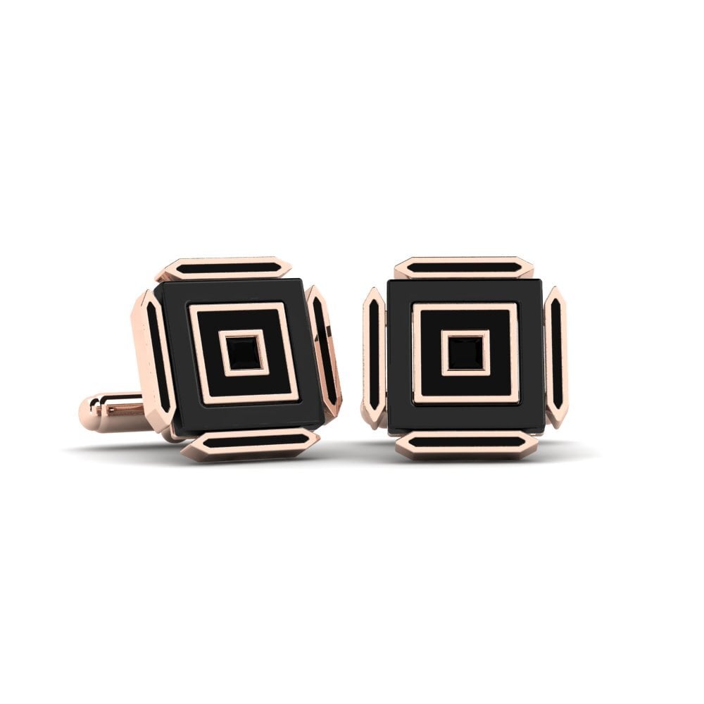 9k Oro Rosa Ónix Negro Gemelo Hetzel