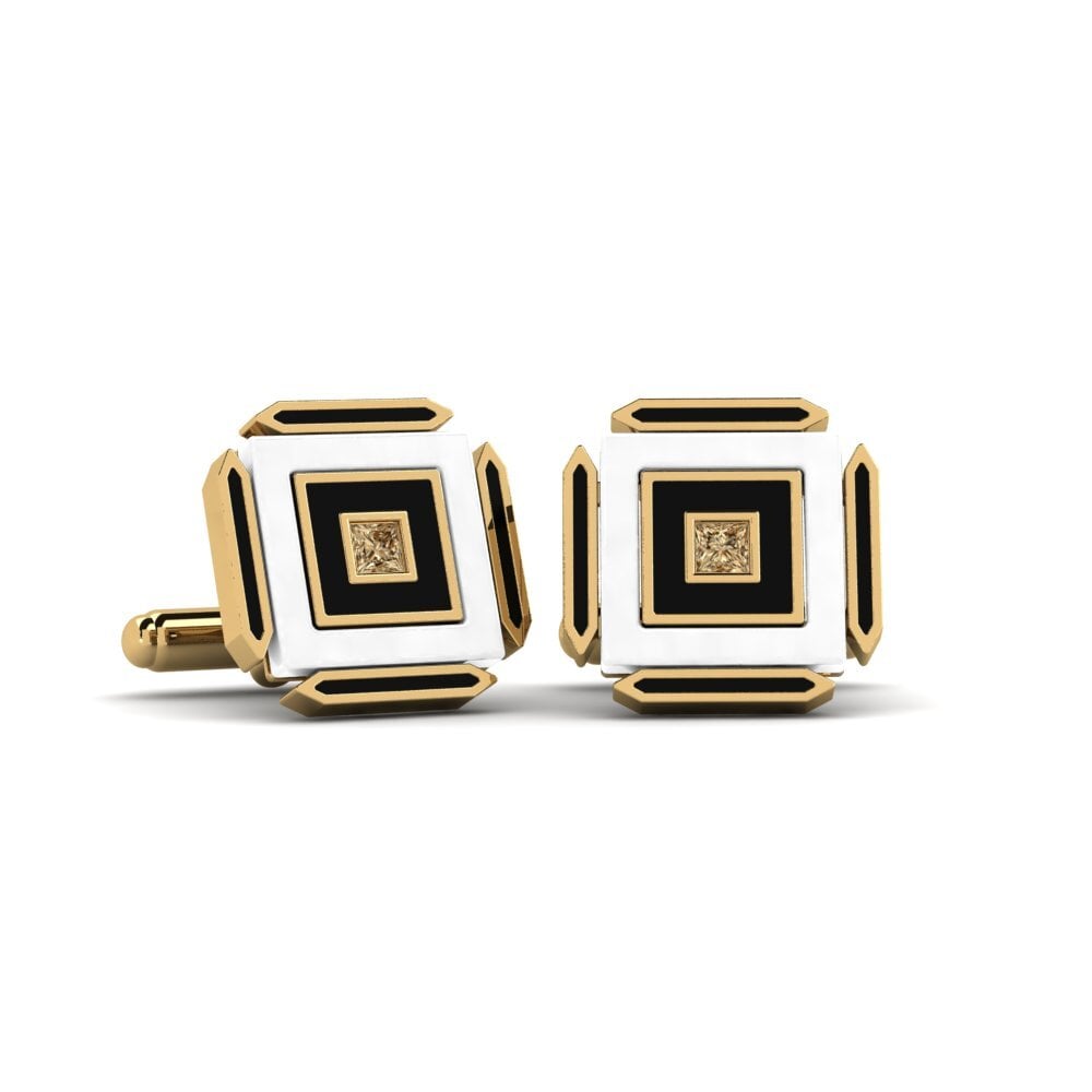 Brown Diamond Cufflink Hetzel