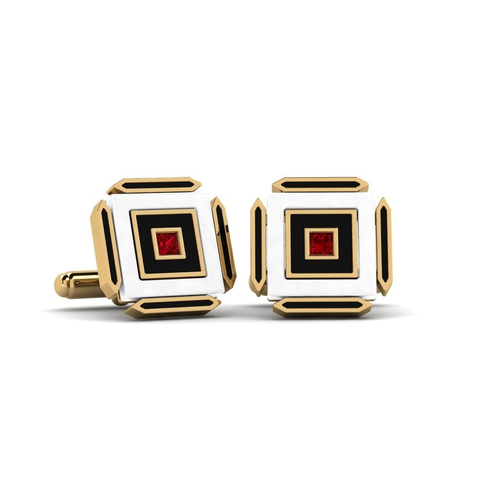 Red Zirconia Cufflink Hetzel