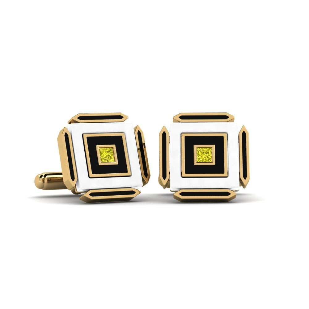 Yellow Diamond Cufflink Hetzel