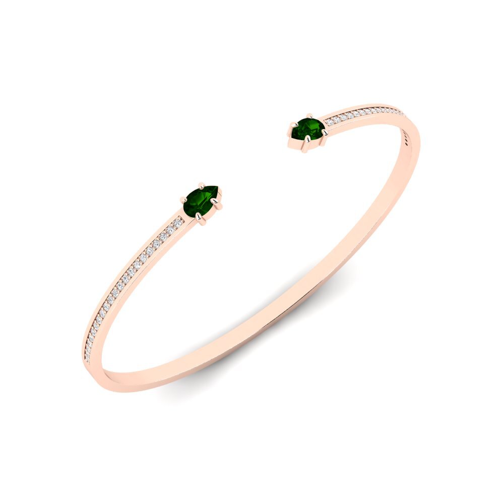 14k Rose Gold Green Tourmaline SYLVIE Bracelet Hewtw
