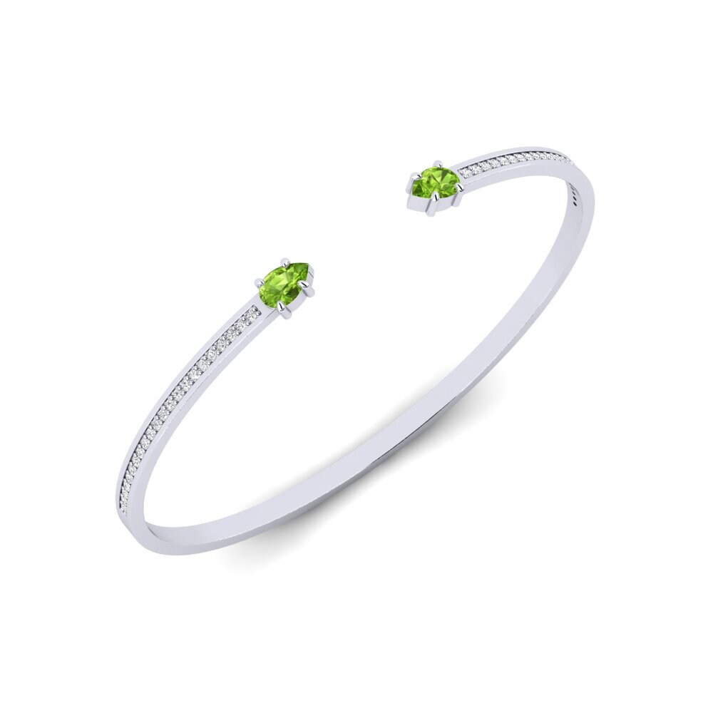 9ct White Gold Peridot SYLVIE Bracelet Hewtw