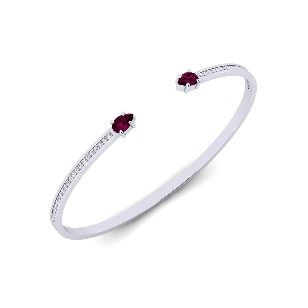 White Silver Rhodolite Garnet SYLVIE Bracelet Hewtw