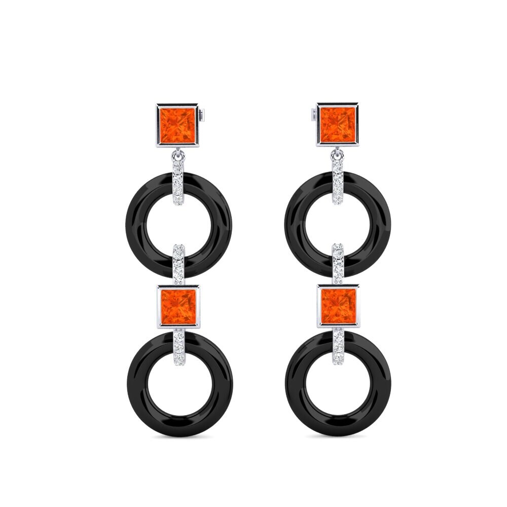 950 Platinum Fire Opal Women's Earring Hibbler