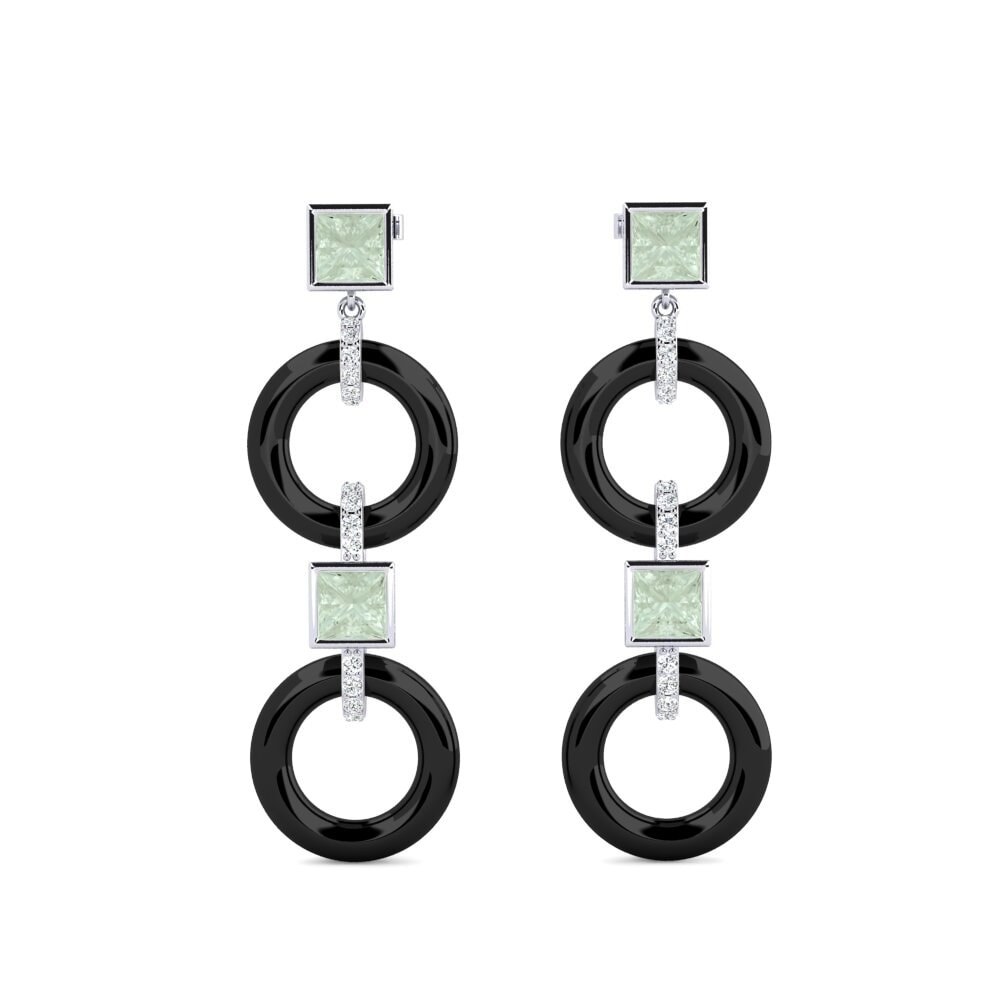 950 Platinum Green Amethyst Women's Earring Hibbler