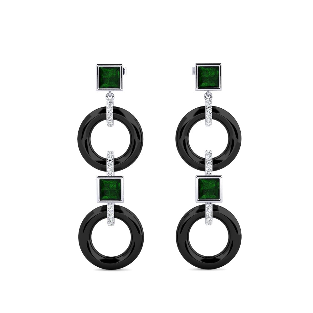 950 Platinum Green Tourmaline Women's Earring Hibbler