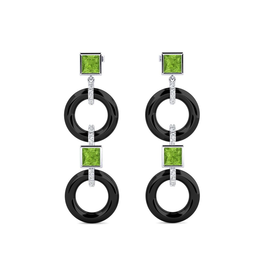 White Silver Peridot Women's Earring Hibbler