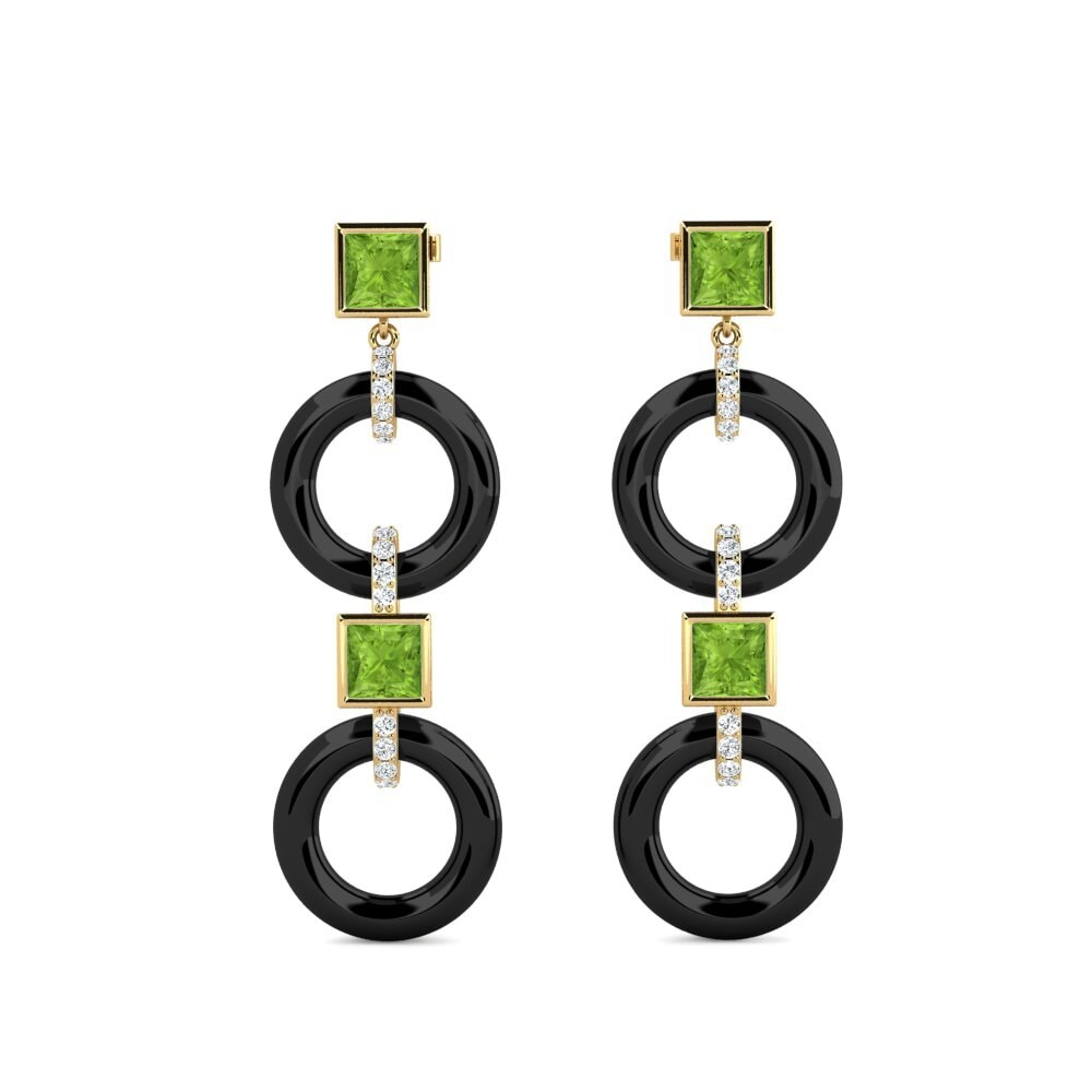 14ct Yellow Gold Peridot Women's Earring Hibbler