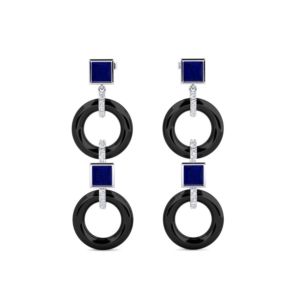White Silver Sapphire Women's Earring Hibbler