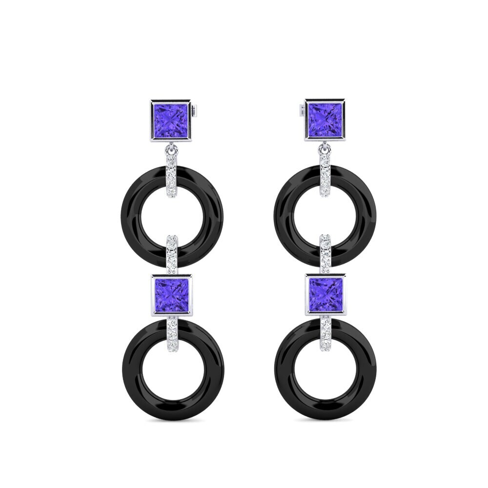 White Silver Tanzanite Women's Earring Hibbler