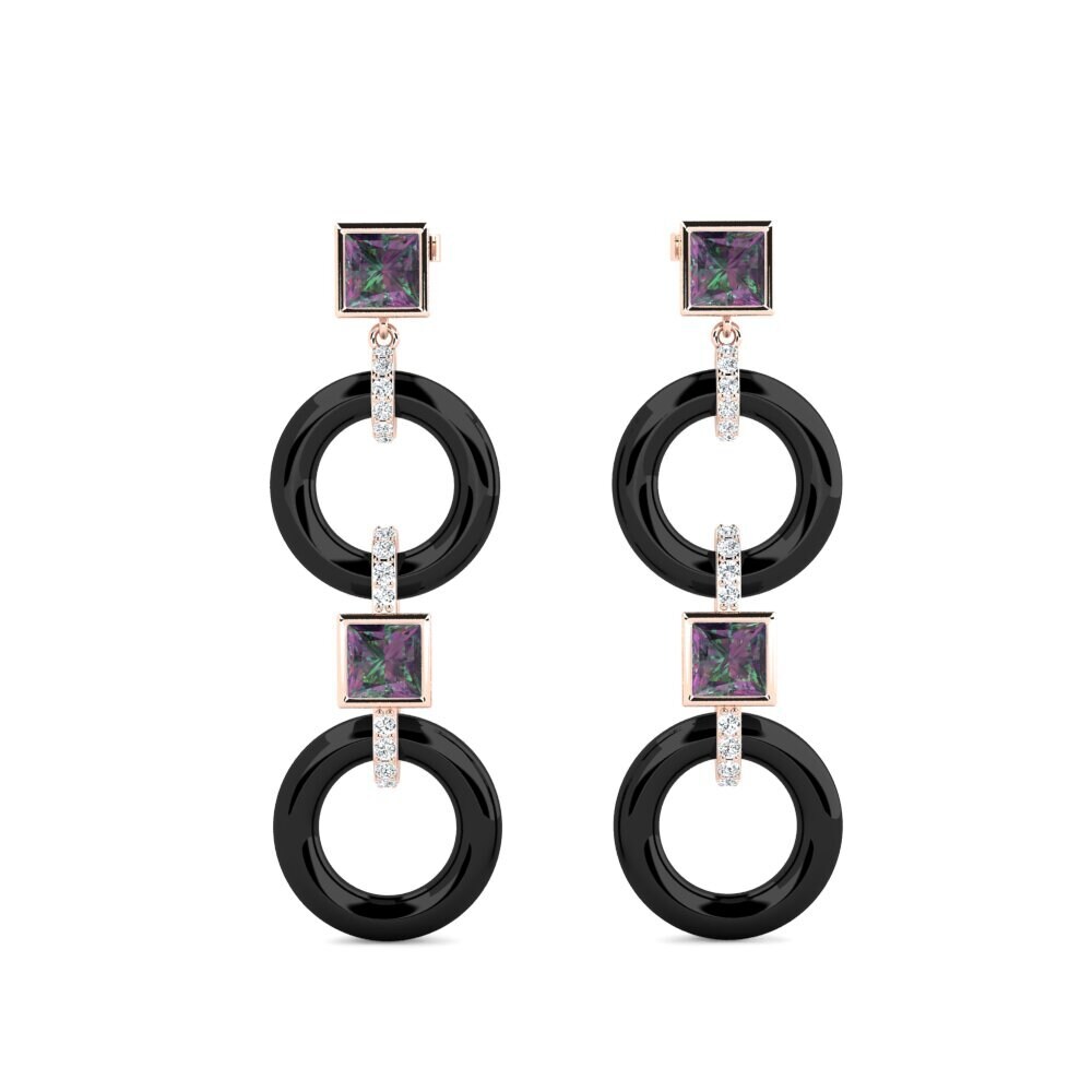 18ct Rose Gold Mystic Topaz Women's Earring Hibbler