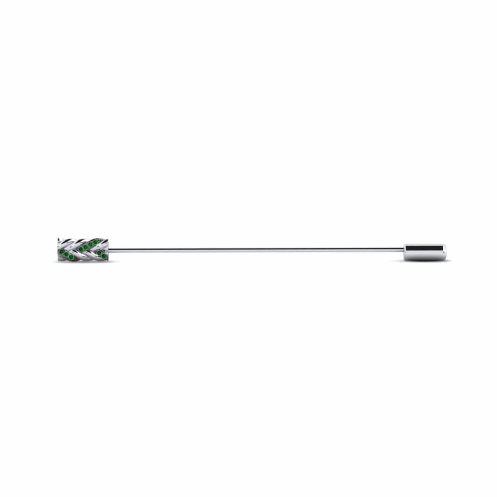 Green Zirconia Lapel Pin Hibernal