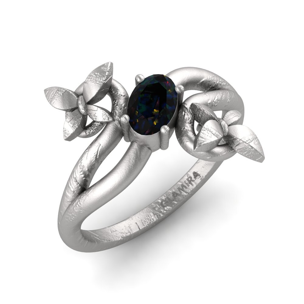 950 Platinum Black Opal Engagement Ring Hice