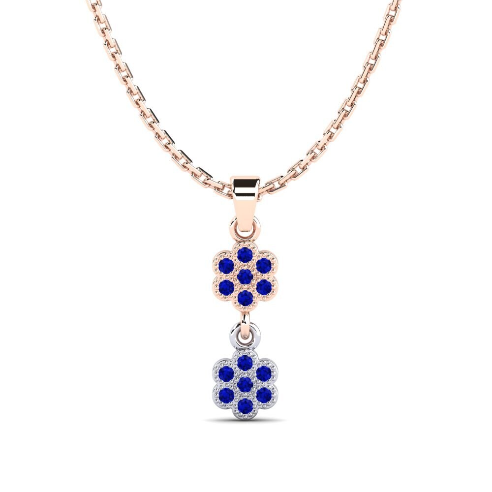 9k Oro Rosa & Blanco Zafiro Colgante de Mujer Hickshull
