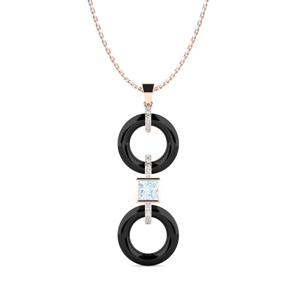 14k Rose Gold Aquamarine Women's Pendant Higham