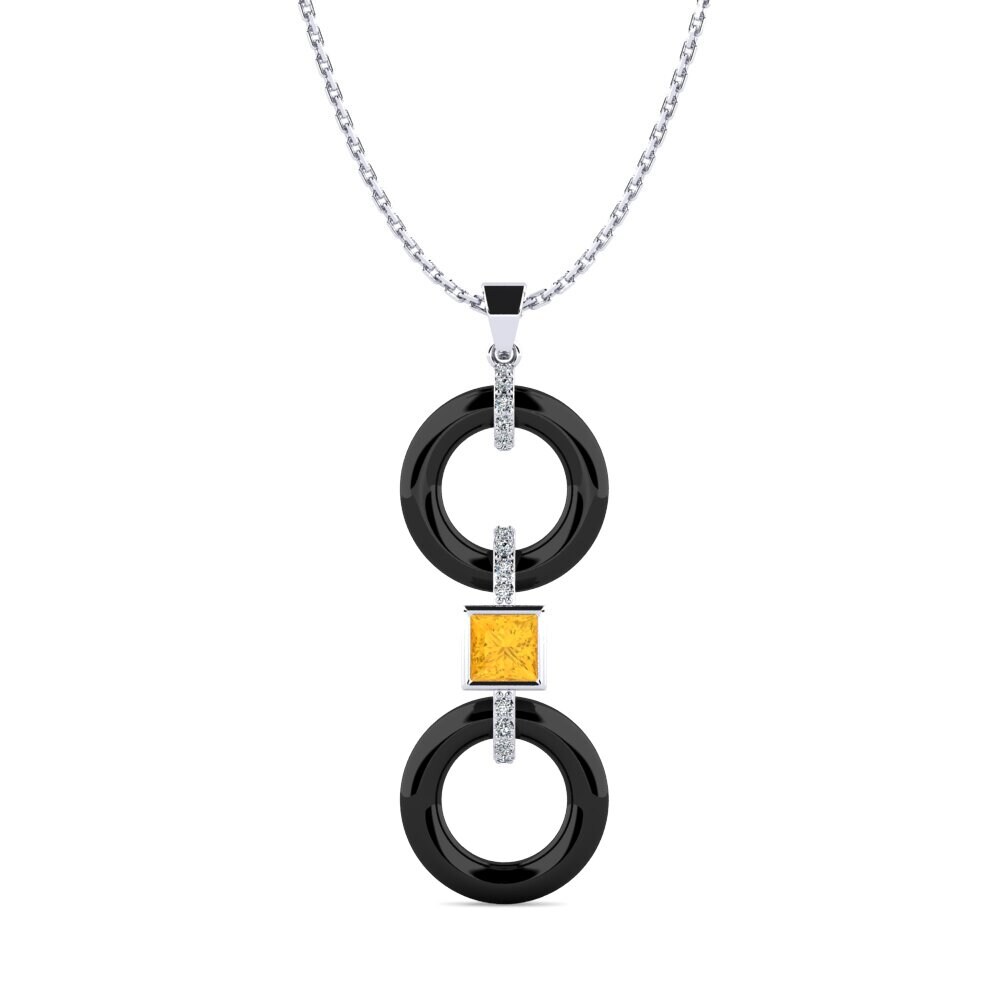 White Silver Citrine Women's Pendant Higham