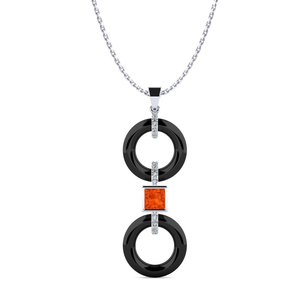 White Silver Fire Opal Women's Pendant Higham