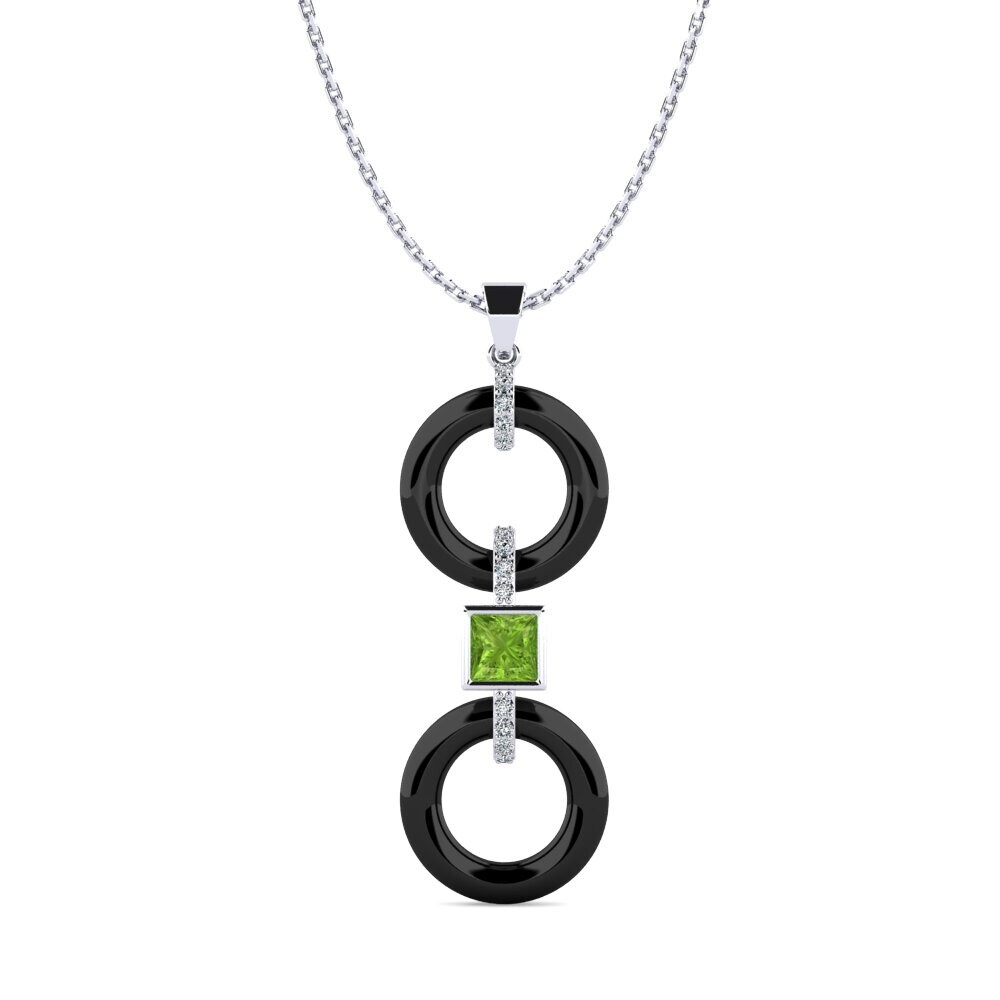 White Silver Peridot Women's Pendant Higham