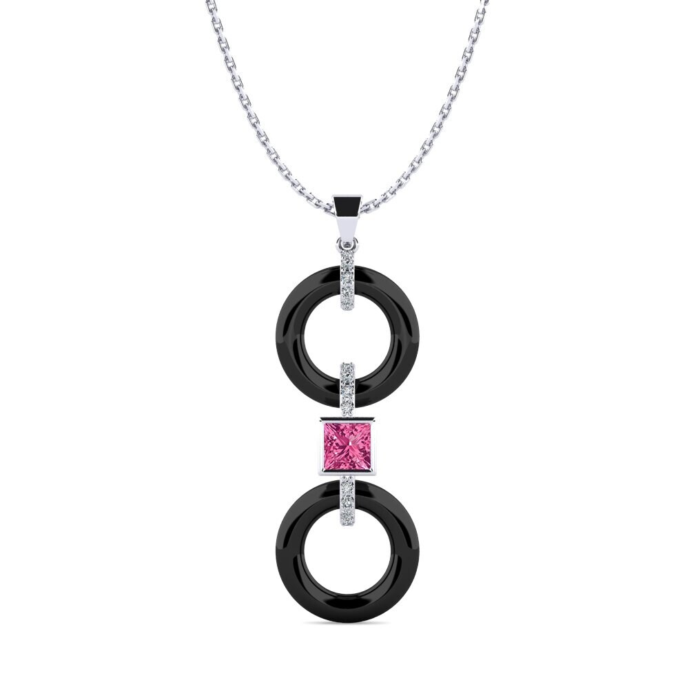 950 Platinum Pink Tourmaline Women's Pendant Higham