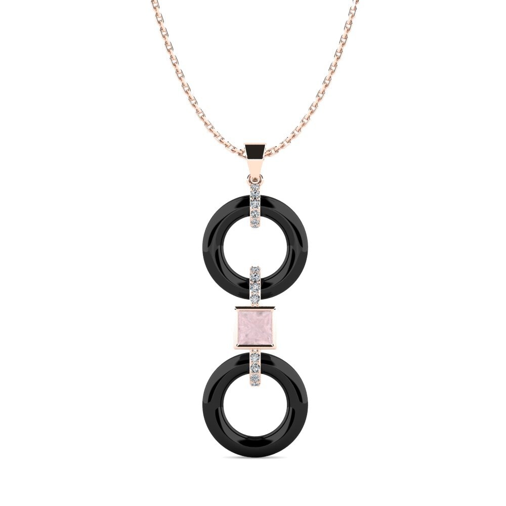 18ct Rose Gold Rose Quartz Women's Pendant Higham