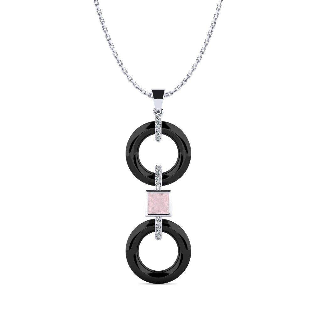 White Silver Rose Quartz Women's Pendant Higham