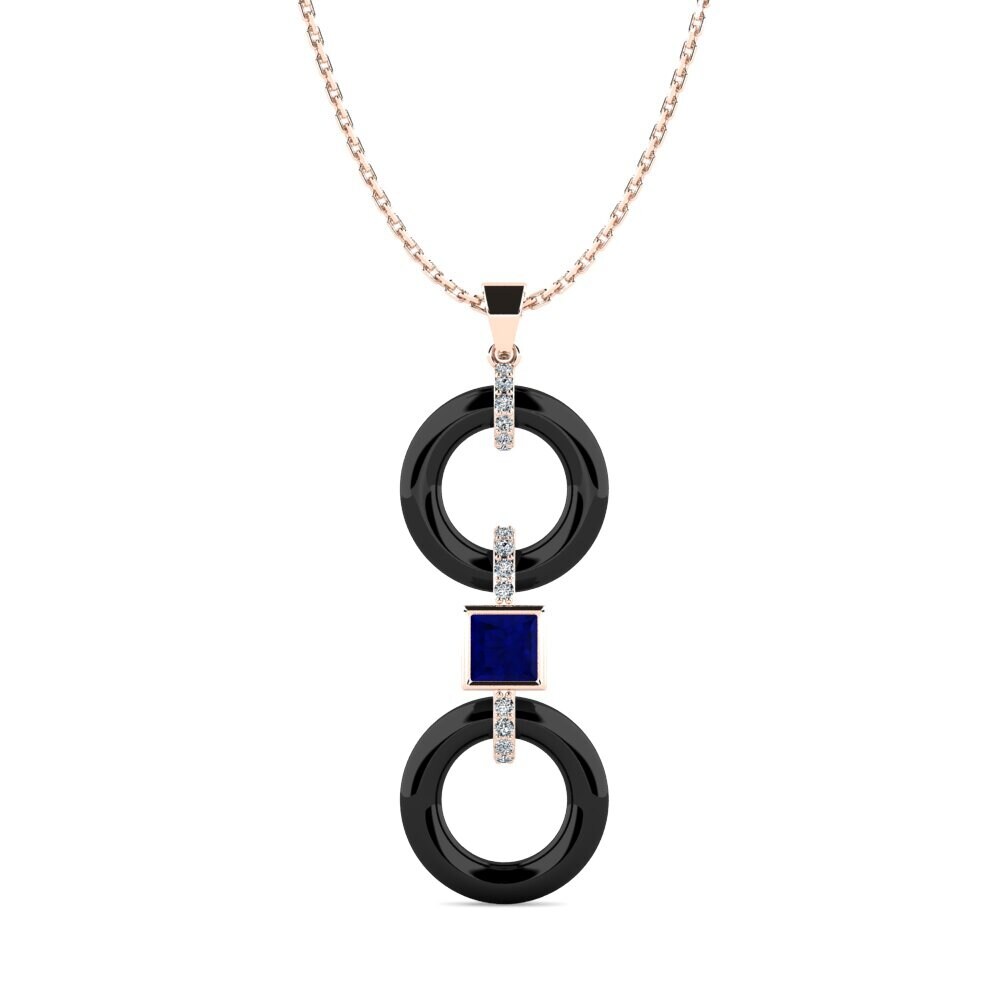 9ct Rose Gold Sapphire Women's Pendant Higham