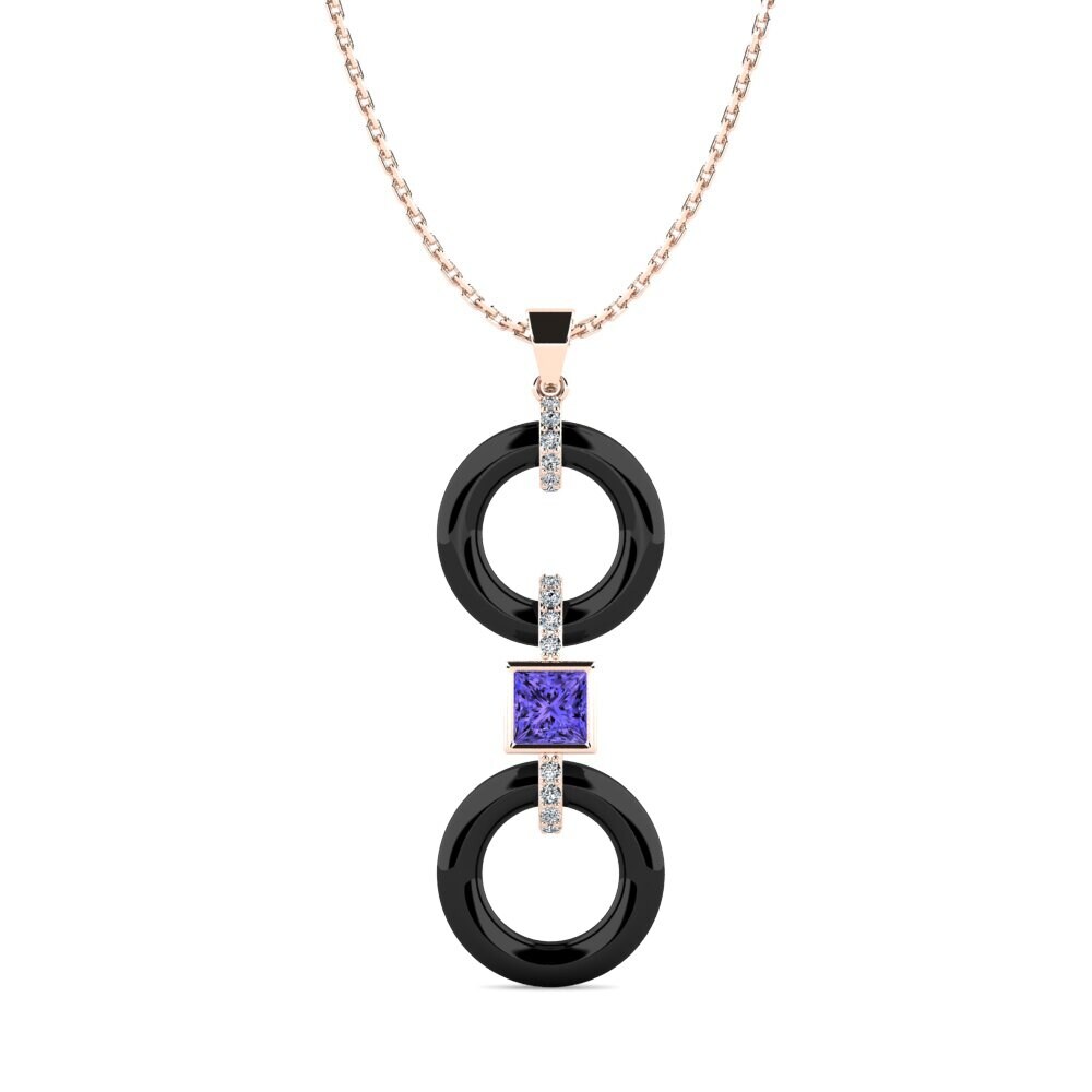 9ct Rose Gold Tanzanite Women's Pendant Higham