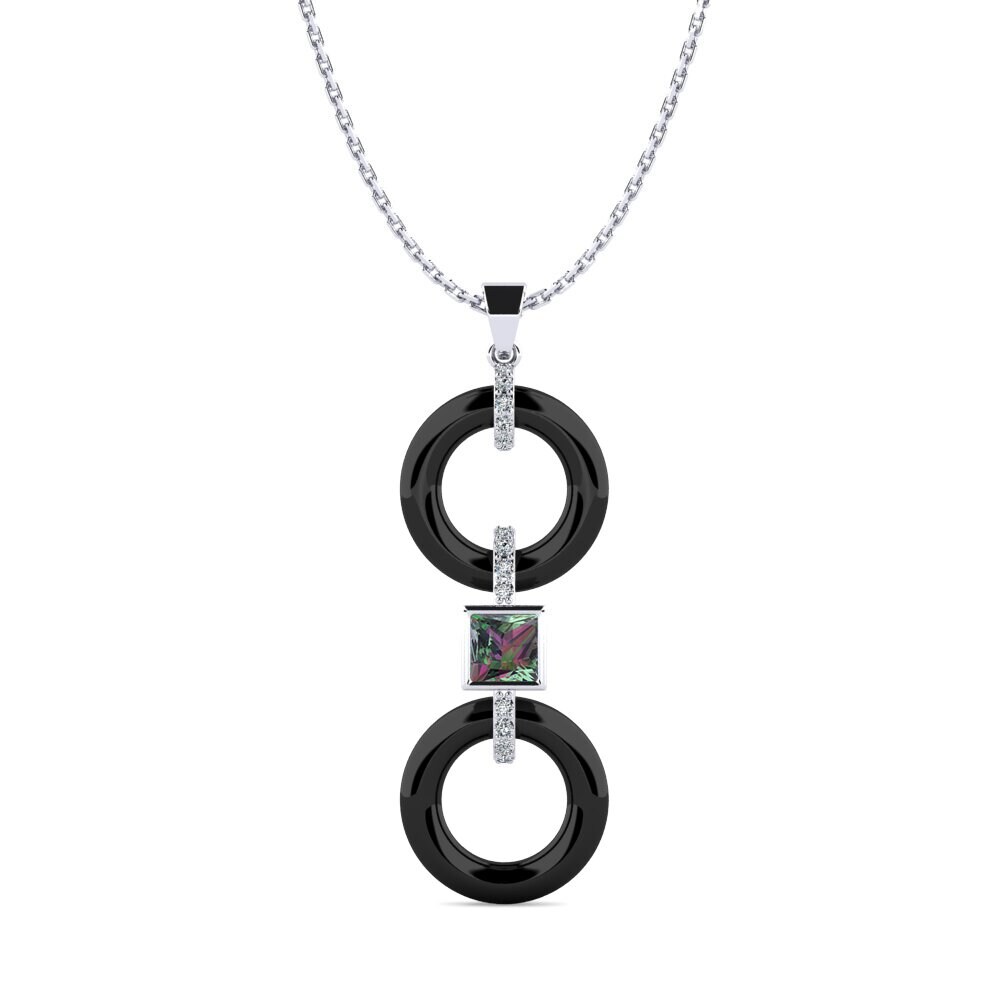 950 Platinum Mystic Topaz Women's Pendant Higham