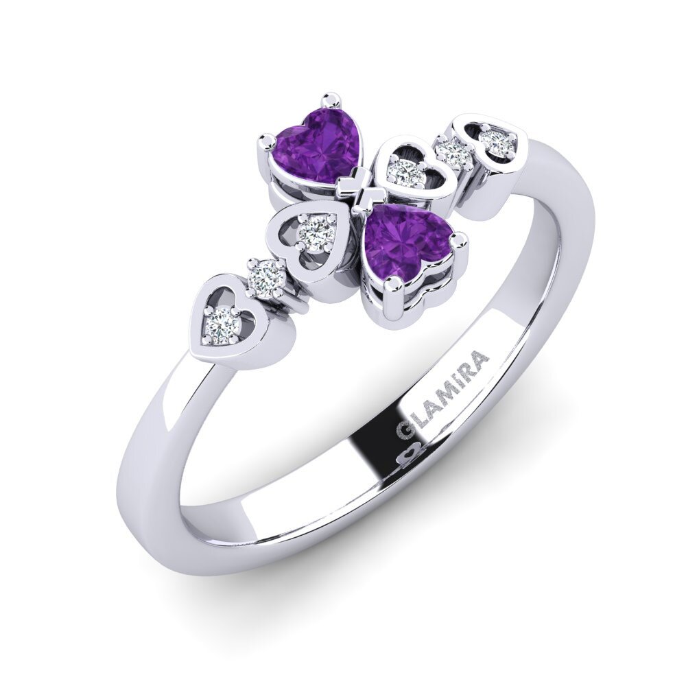 Heart Amethyst Ring Higieos