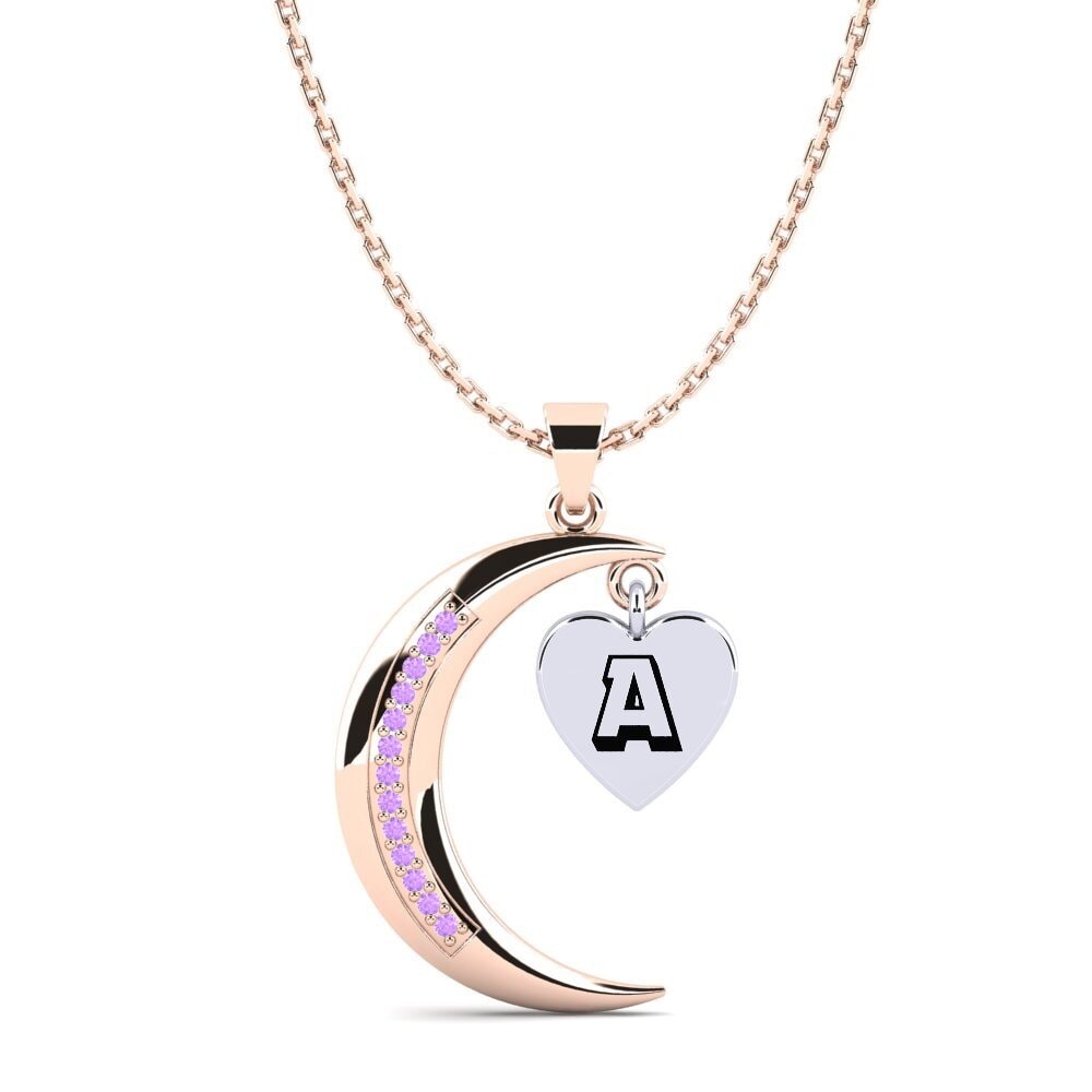 585 Rot & Weißgold Amethyst Damen anhänger Hilde