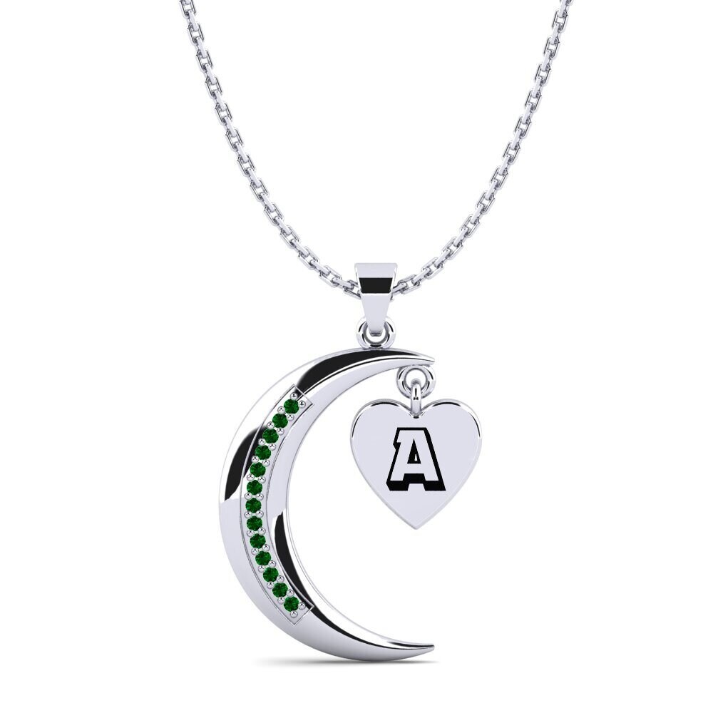 Plata 925 Circonita Verde Colgante de Mujer Hilde
