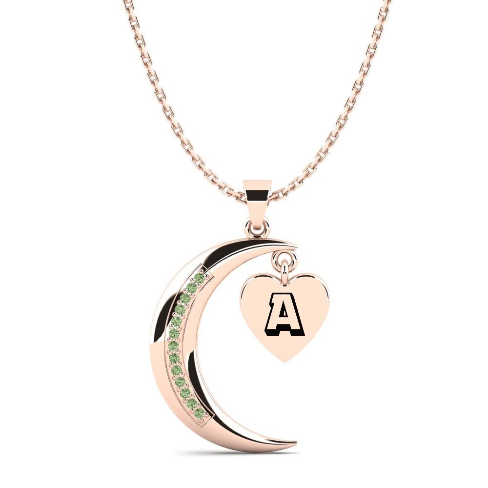 Rotgold 585 Grüner Diamant Damen anhänger Hilde