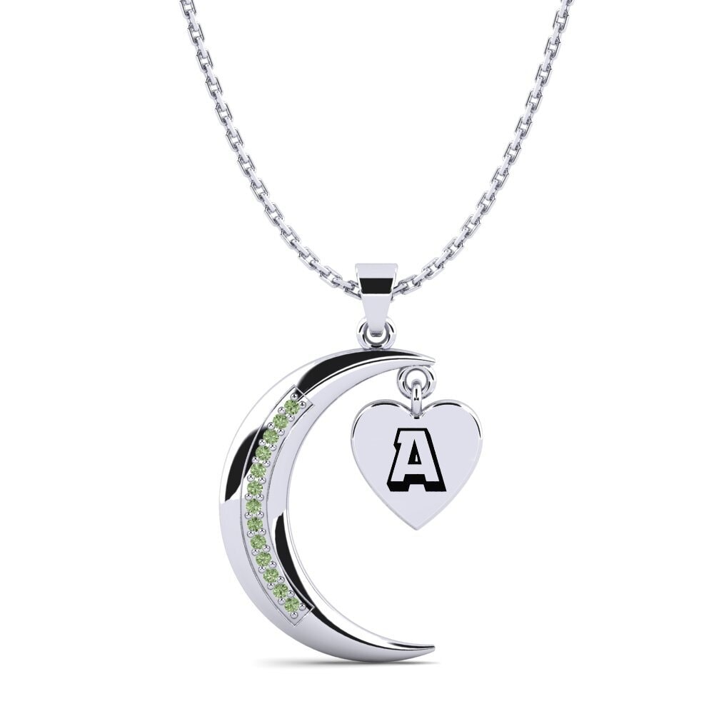 Weiß-Silber Grüner Diamant Damen anhänger Hilde