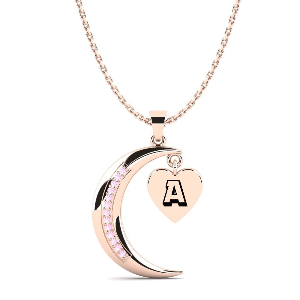 Rotgold 585 Rosa Saphir Damen anhänger Hilde