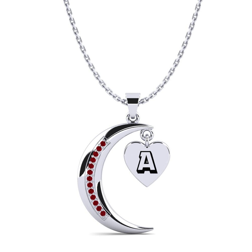 Weiß-Silber Roter Zirkonia Damen anhänger Hilde