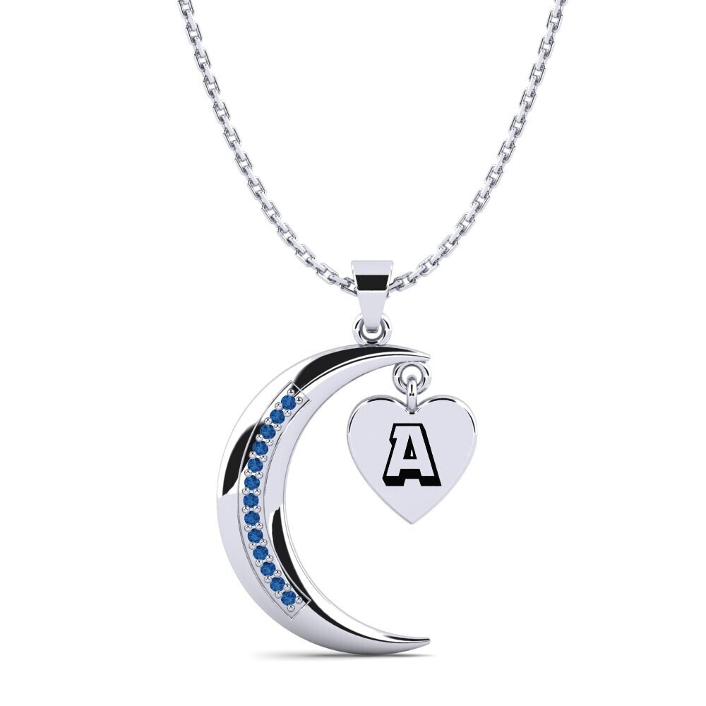 Weiß-Silber Dunkelblauer Zirkonia Damen anhänger Hilde