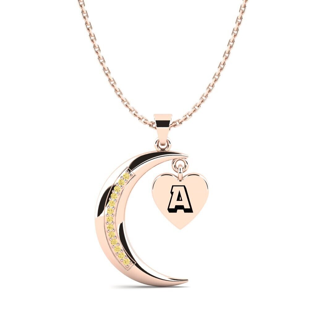 Rotgold 585 Gelber Diamant Damen anhänger Hilde