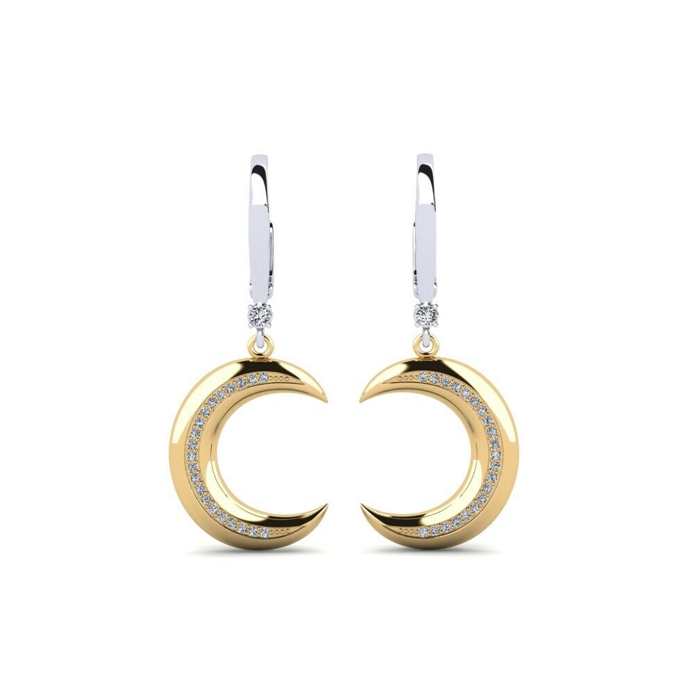 18k Oro Blanco & Amarillo Pendiente de mujer Hill
