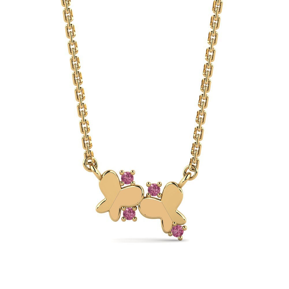 18k Oro Amarillo Granate Rhodolite Collar de Mujer Hilla