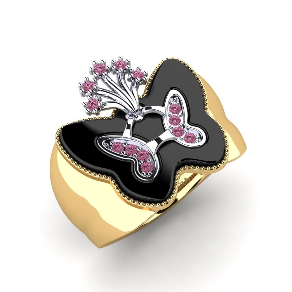 18ct Yellow & White Gold Rhodolite Garnet Ring Hilley