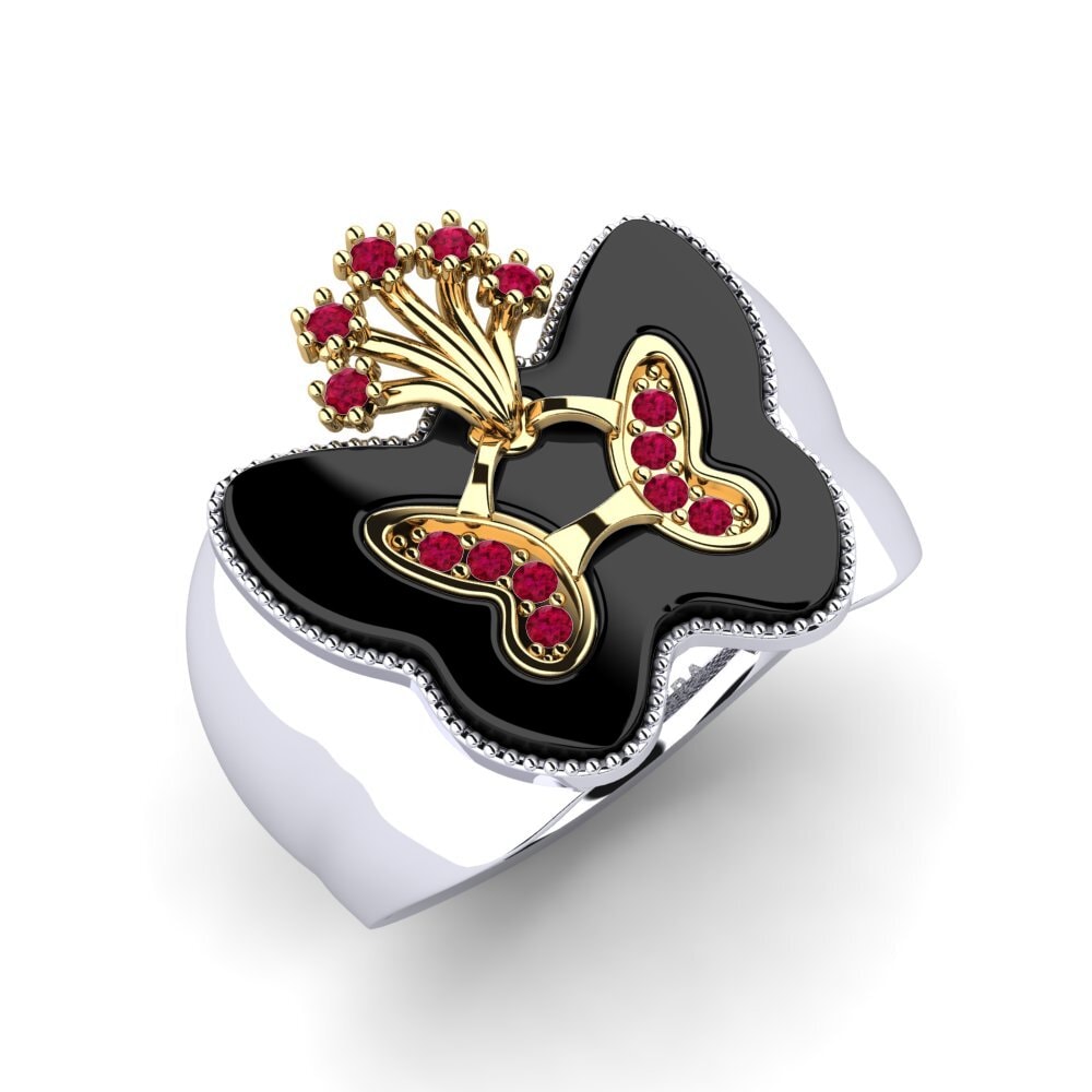 14ct White & Yellow Gold Ruby Ring Hilley