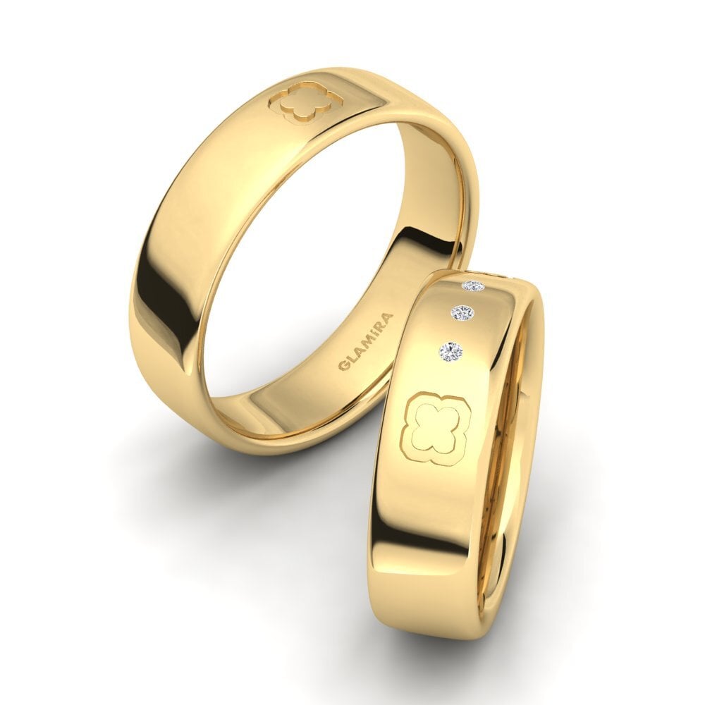 14k Oro Amarillo Diamante cultivado en laboratorio Anillo Himonyo SET