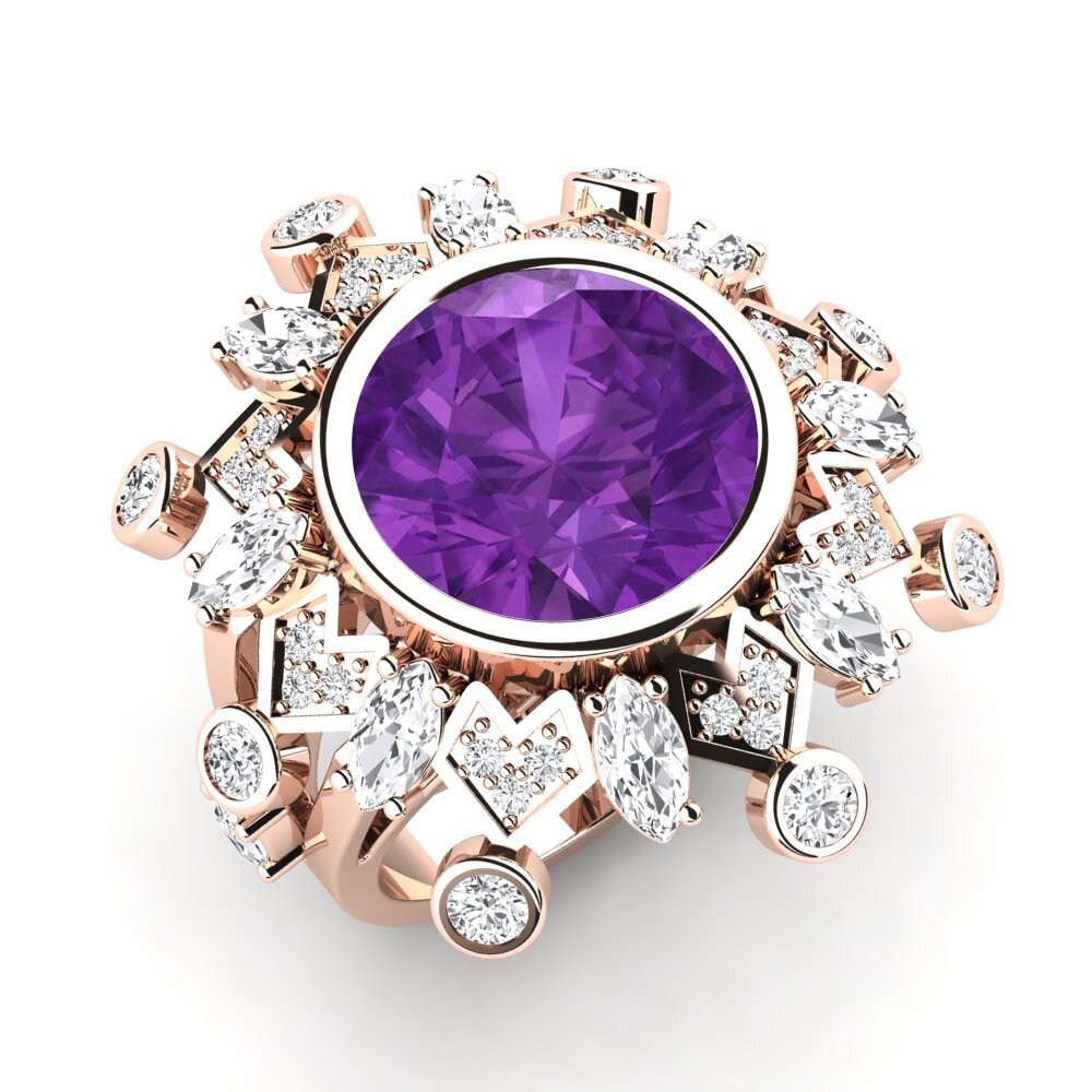 14k Rose Gold Amethyst Engagement Ring Hindle